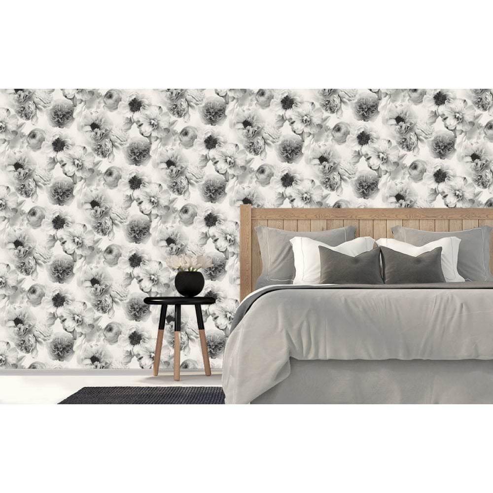 Arthouse Diamond Bloom Floral Mono Wallpaper IntuDIY Wallpaper & Paint