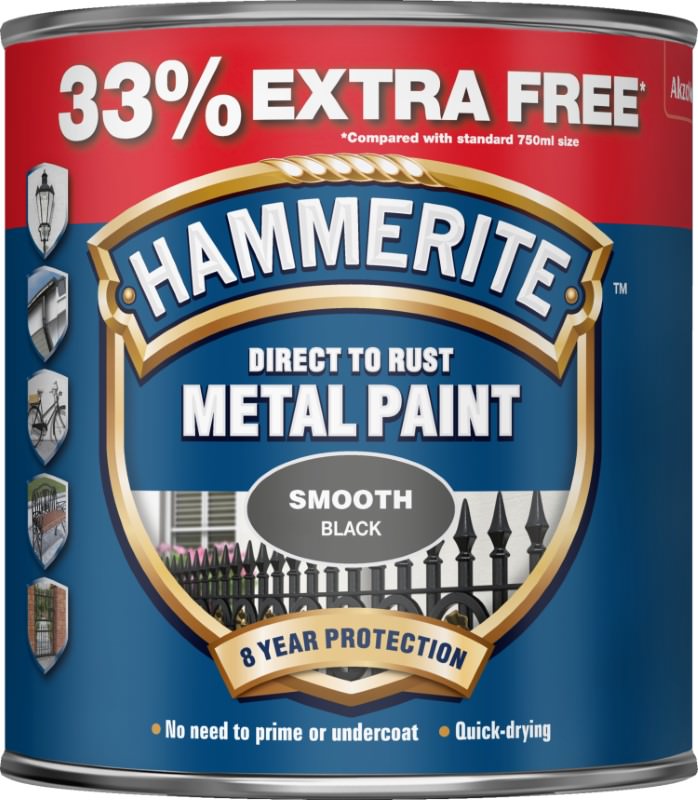 Rustins Quick Dry Metal Paint Smooth Satin 500ml Black