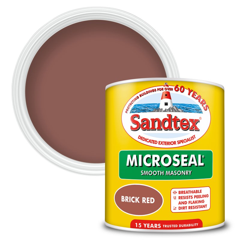 Sandtex 1L Ultra Smooth Masonry Paint Brick Red IntuDIY Wallpaper