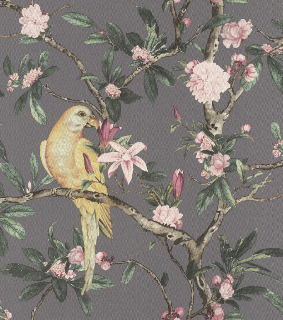 Rasch Exotic Bird Dark Grey Wallpaper 543346 - Intu-DIY - Wallpaper & Paint