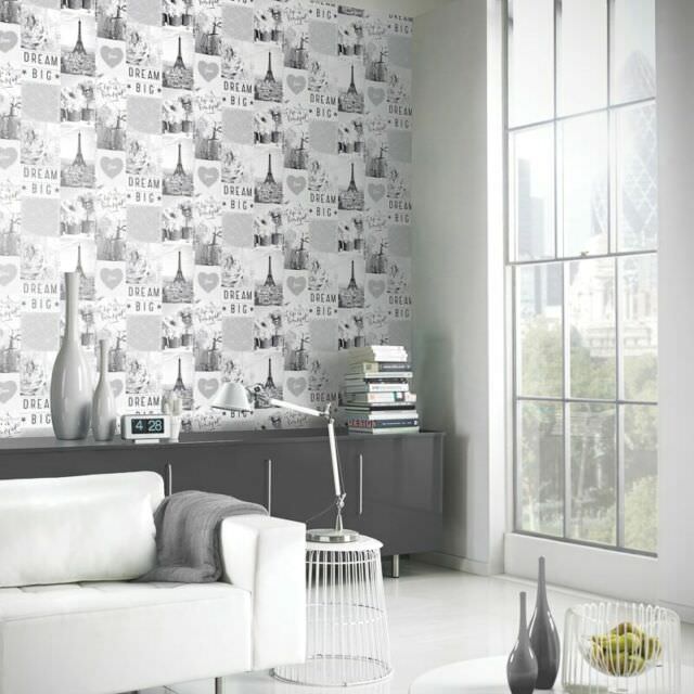 Arthouse Life Is Beautiful Mono Wallpaper IntuDIY Wallpaper & Paint