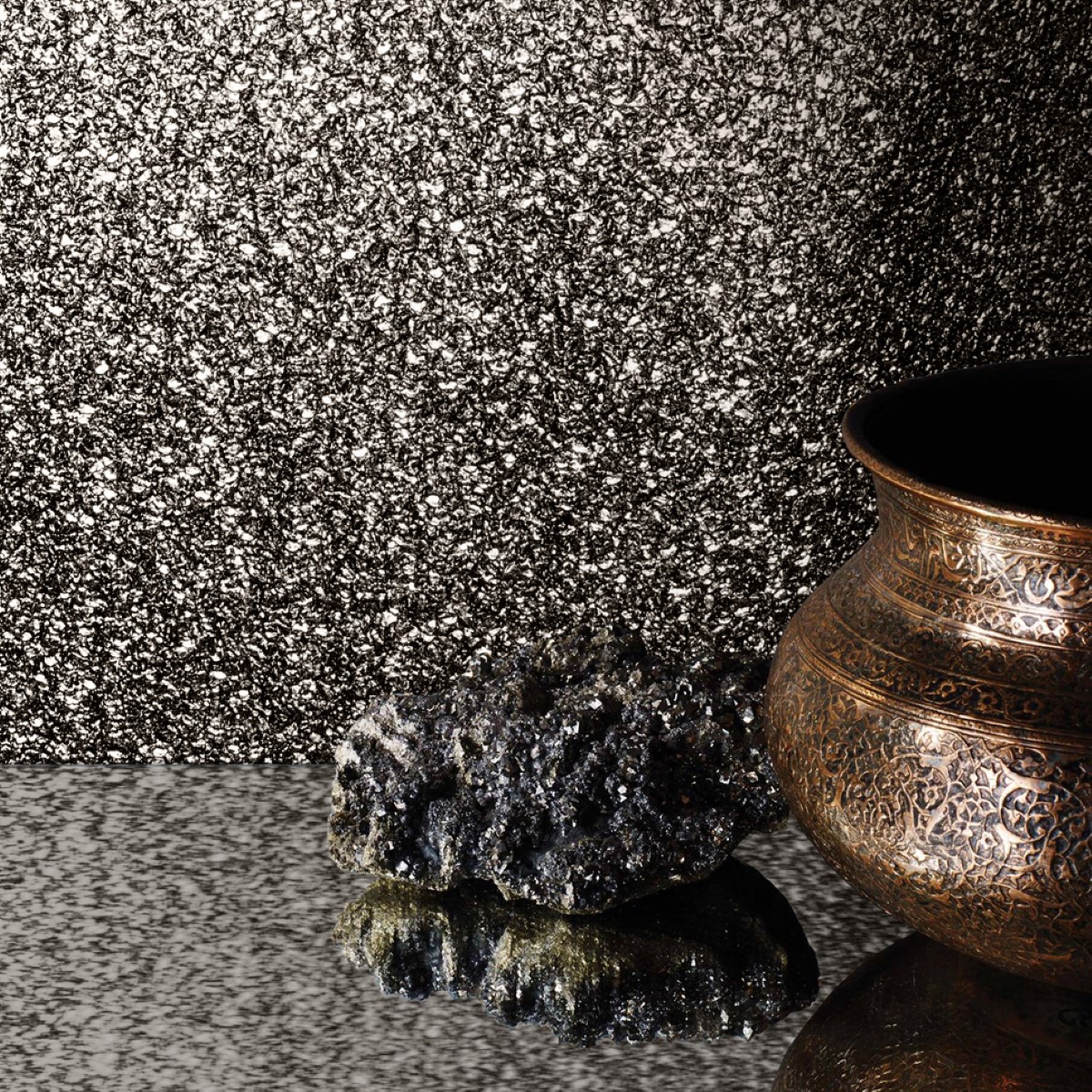 Muriva Textured Metallic Glitter Grey Wallpaper IntuDIY Wallpaper