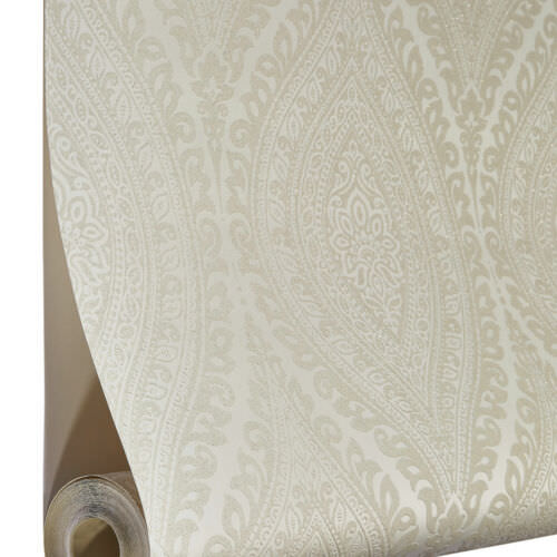 Grandeco Luxury Kismet Damask Cream & Beige Wallpaper A17701 IntuDIY
