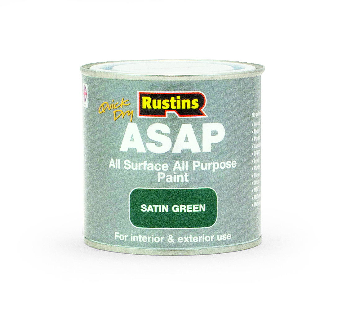 Rustins Quick Drying ASAP All Purpose All Surface Satin Paint Green