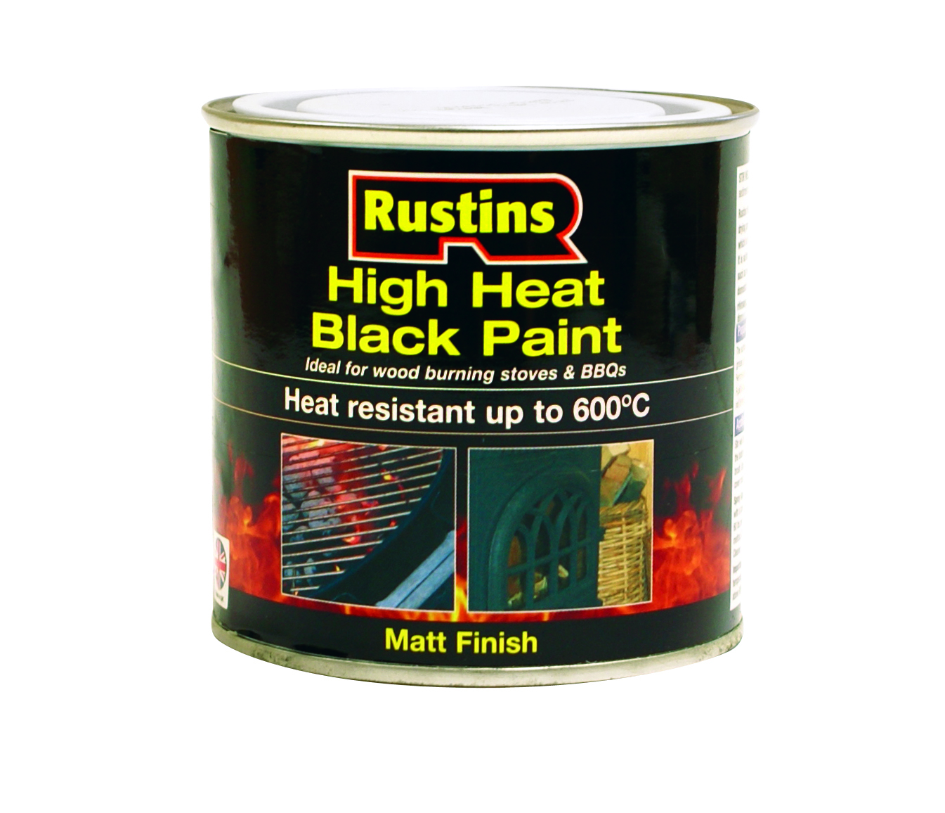 Rustins High Heat BBQ Paint Black Paint 500ml IntuDIY Wallpaper & Paint