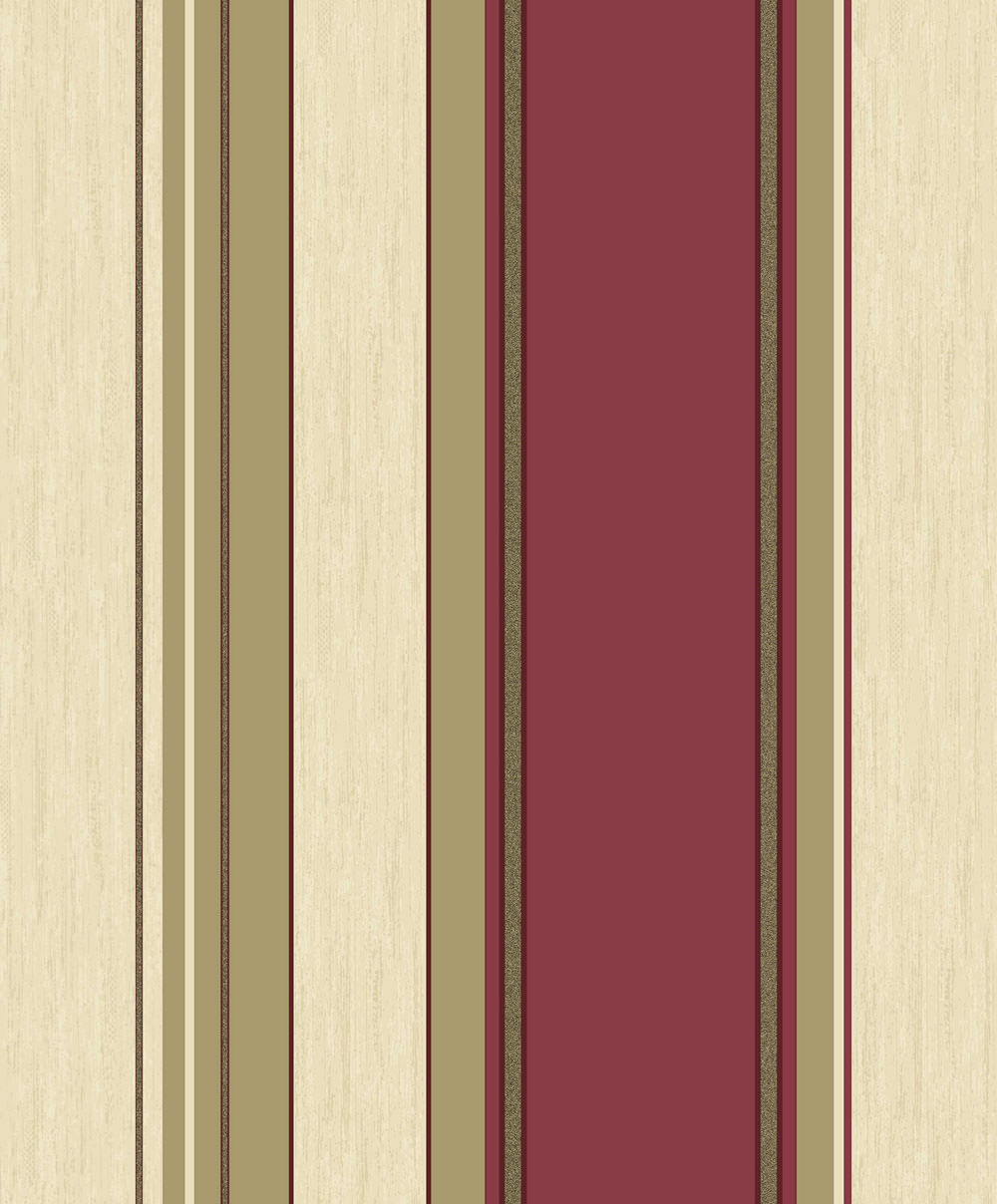 Crown Vymura Synergy Stripe Rich Red & Silver Wallpaper M0803 Intu