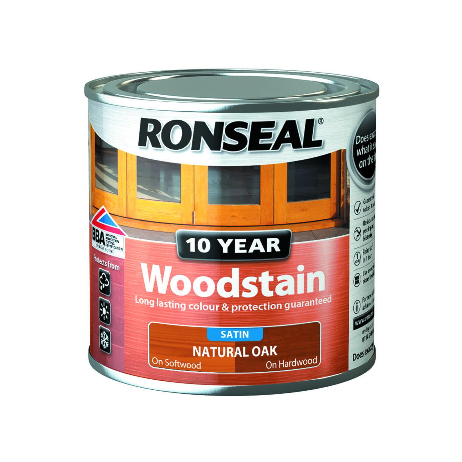 Ronseal 10 Year Woodstain Satin 250ml Natural Oak - Intu-DIY ...