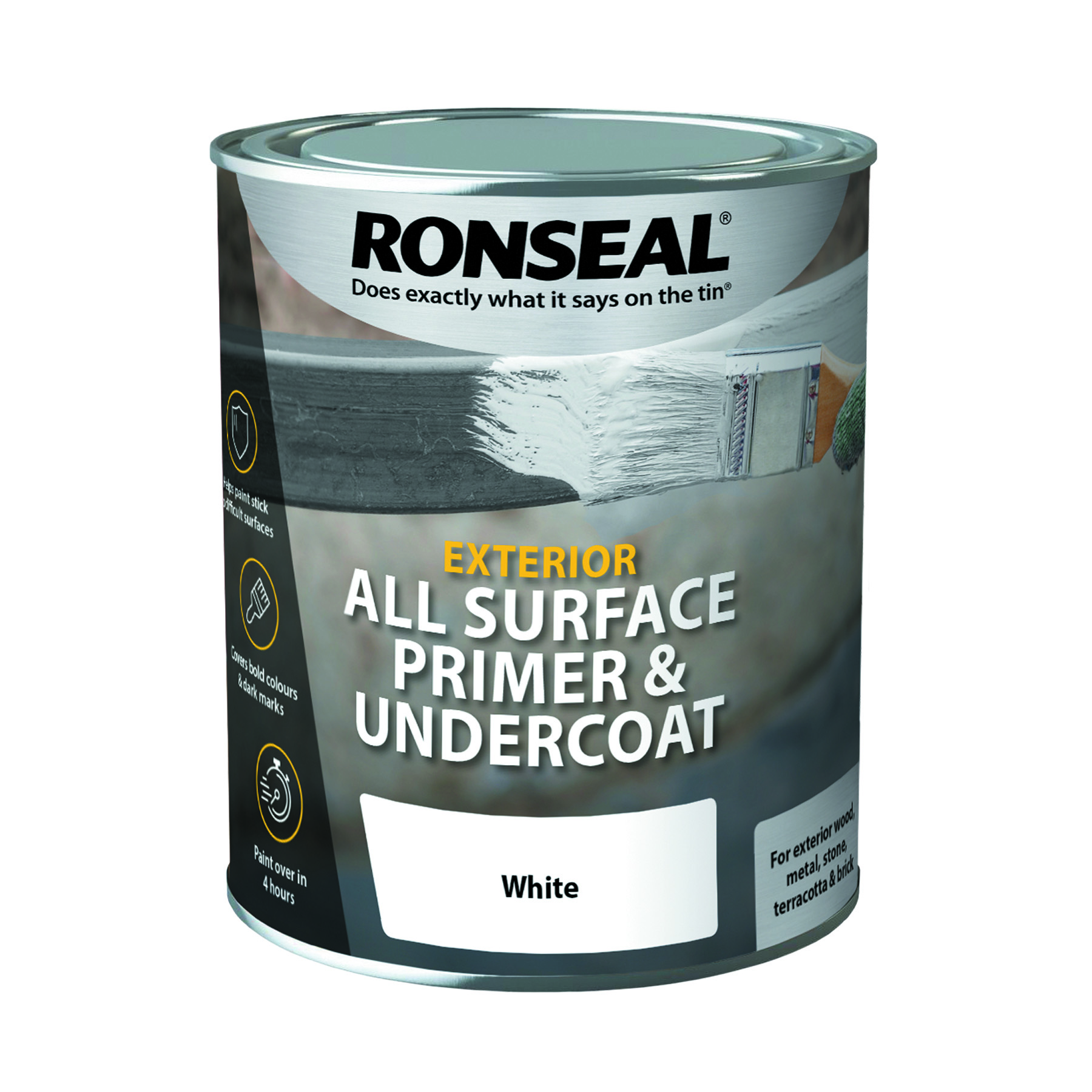 Ronseal One Coat All Surface Primer & Undercoat Paint 750ml White