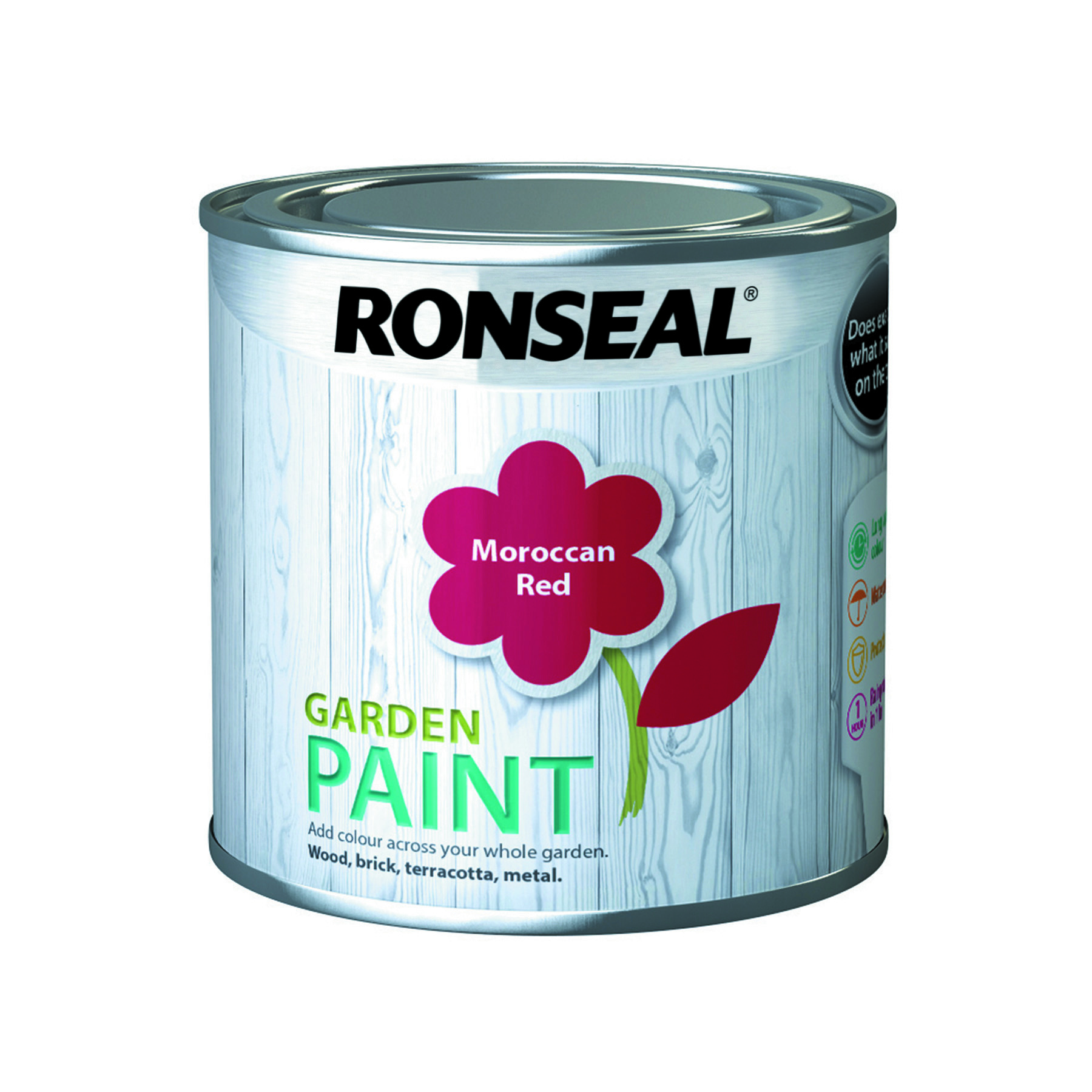 Ronseal Outdoor Garden Paint 250ml Moroccan Red IntuDIY Wallpaper