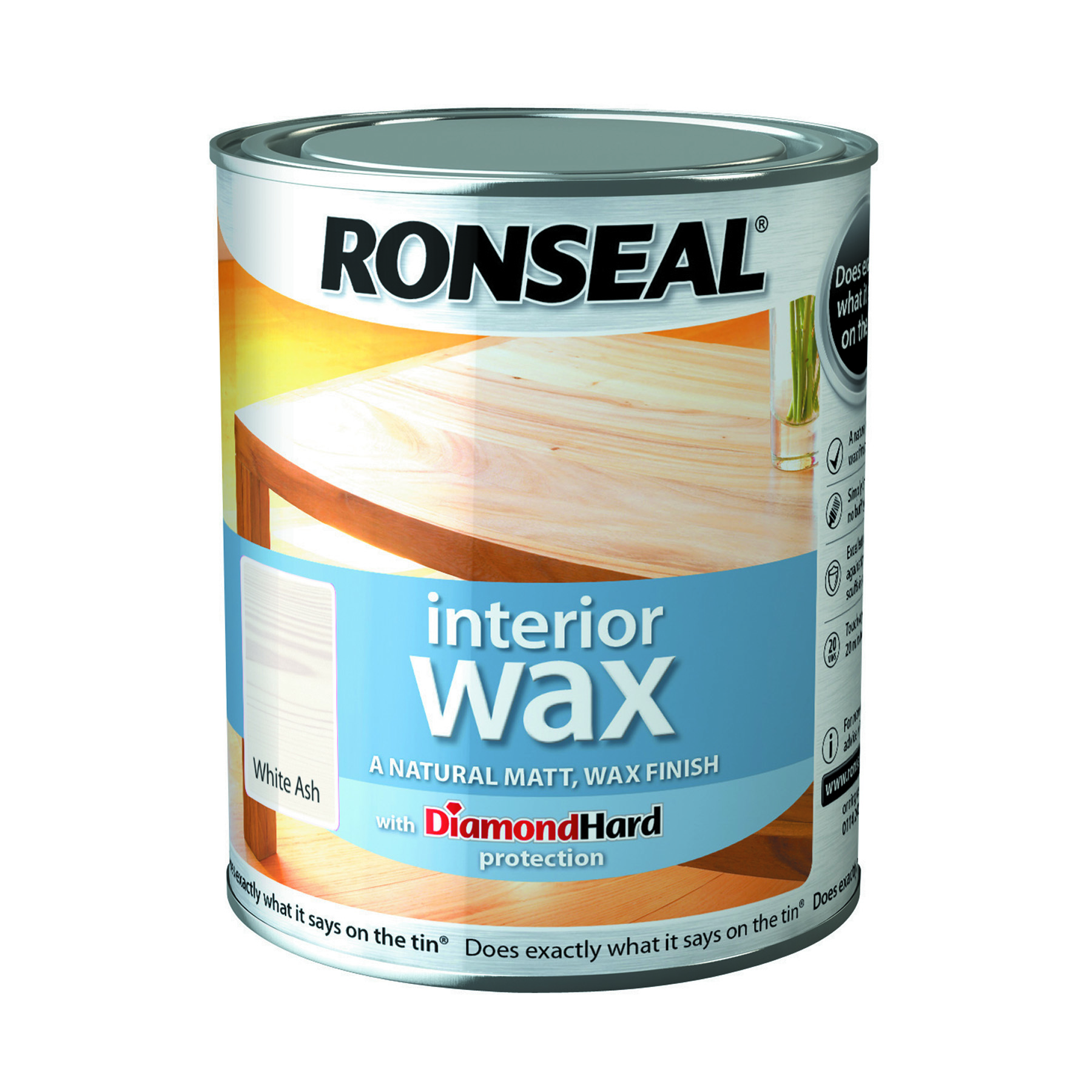 Ronseal Interior Wood Wax 750ml White Ash Intu Diy Wallpaper And Paint