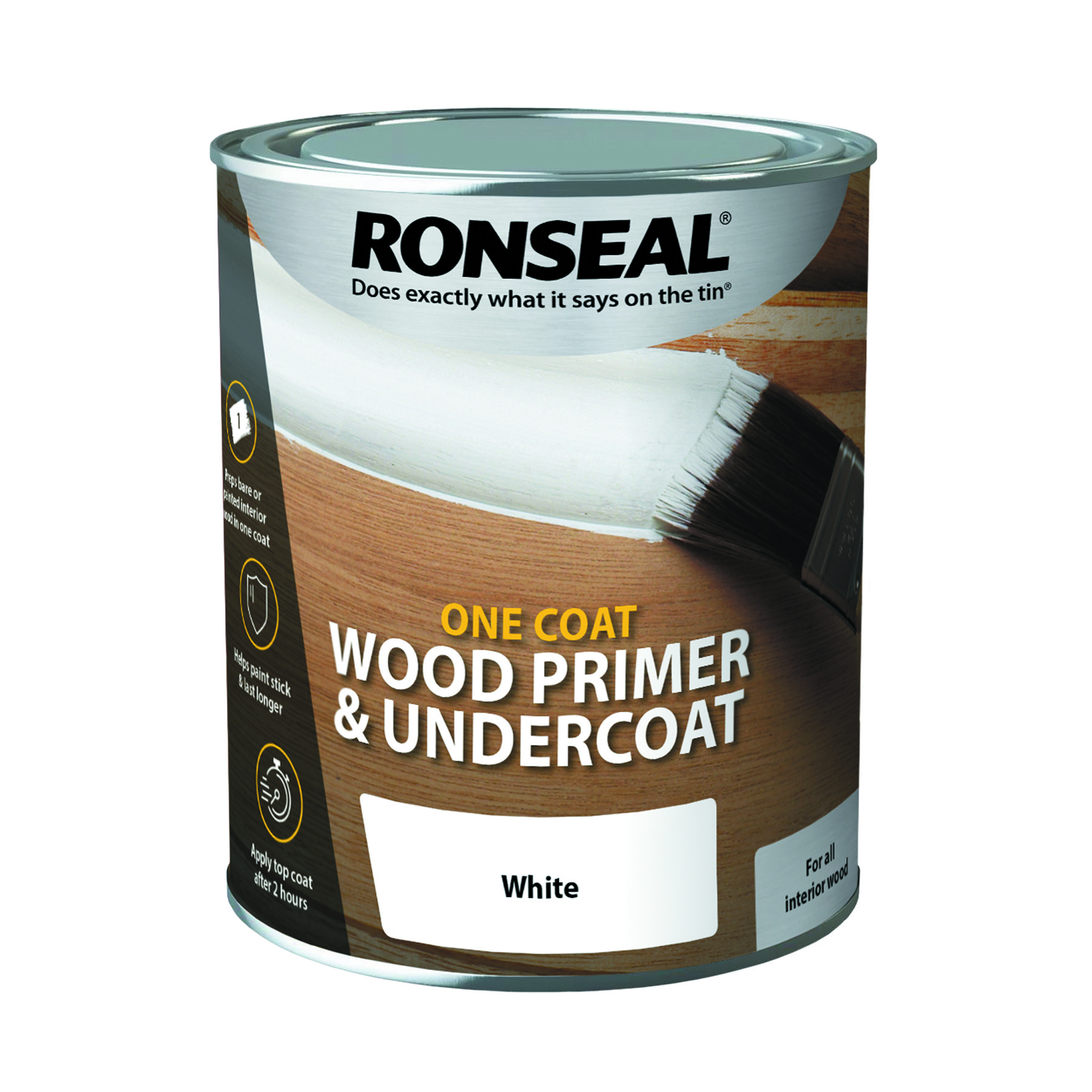 Ronseal One Coat Wood Primer and Undercoat 750ml White IntuDIY