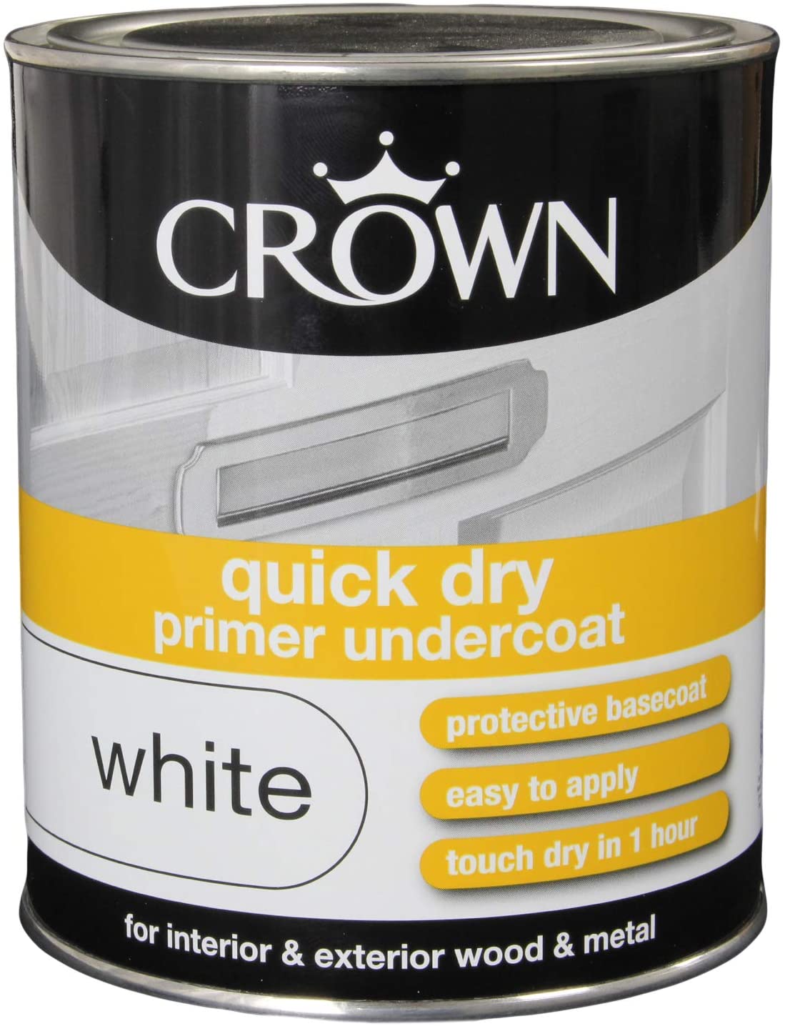Crown 750ml Quick Dry Primer Undercoat White IntuDIY Wallpaper & Paint