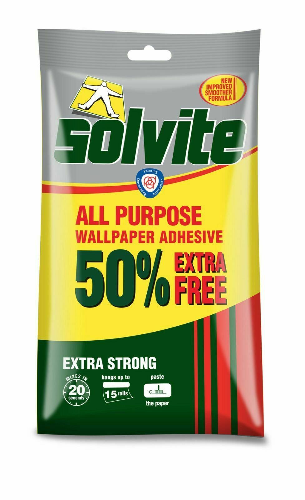 Solvite Extra Strong All Purpose Wallpaper Paste Adhesive 15 Rolls