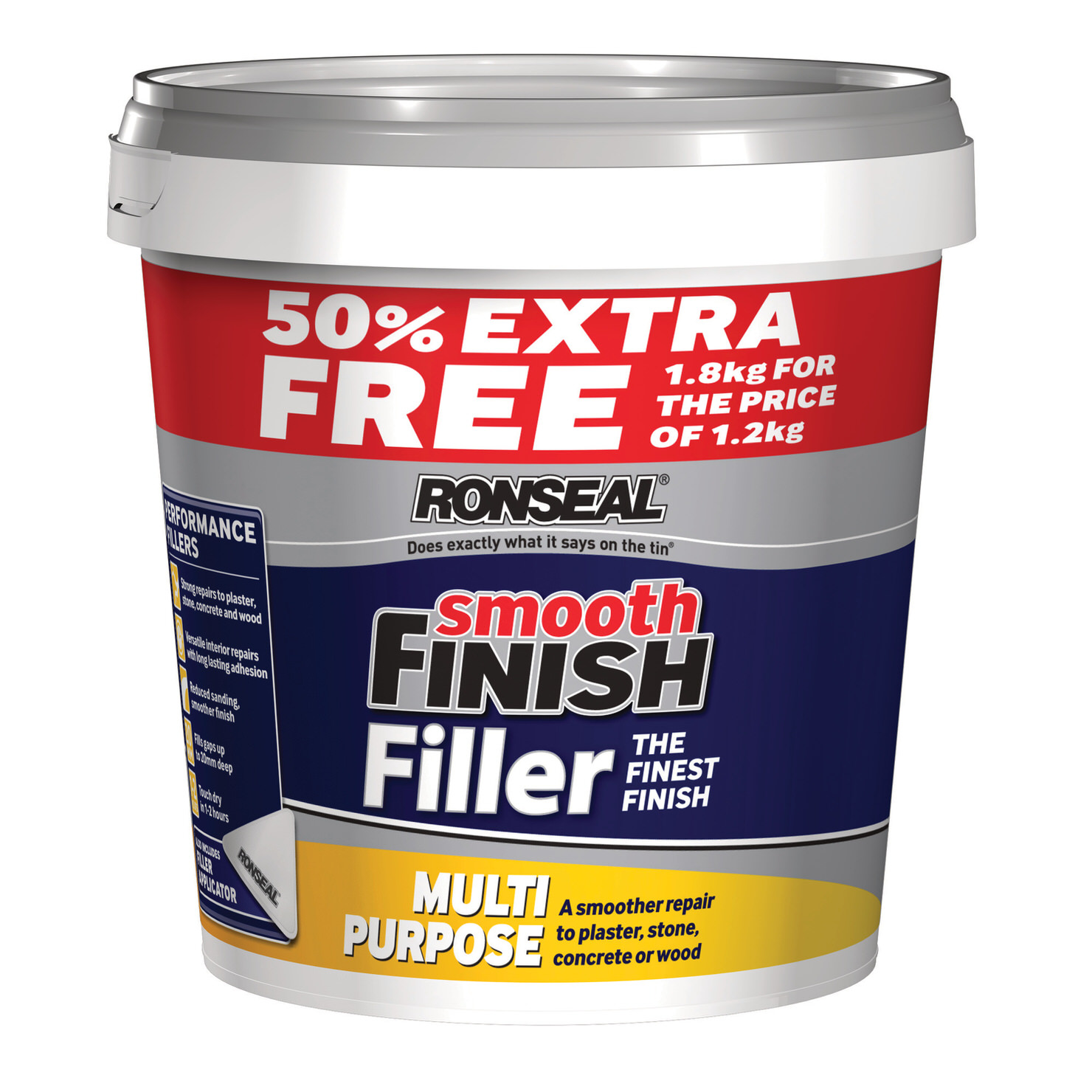Ronseal Smooth Finish Filler MultiPurpose Ready Mixed 1.8kg IntuDIY
