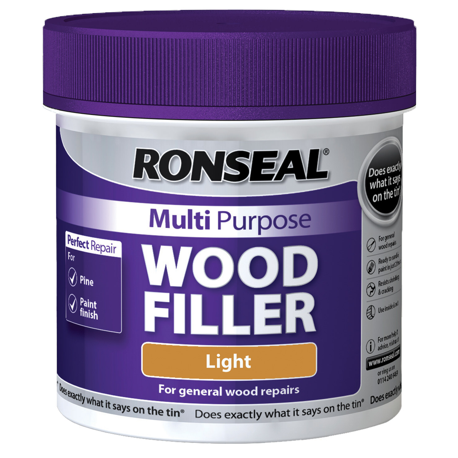 Ronseal 465g Multi Purpose Wood Filler Tub Light IntuDIY Wallpaper