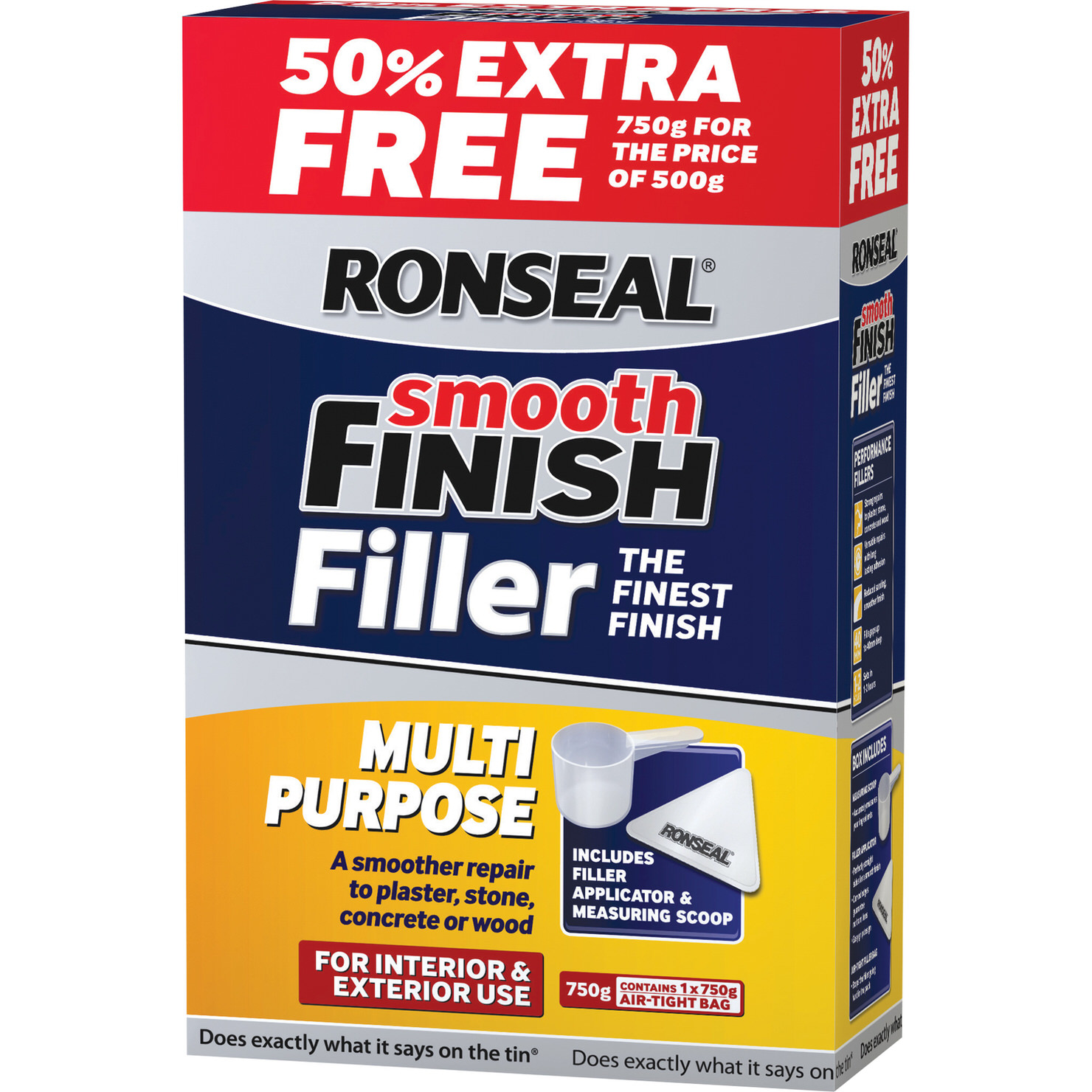 Ronseal 750g Smooth Finish Multi-Purpose Interior Wall Powder Filler ...