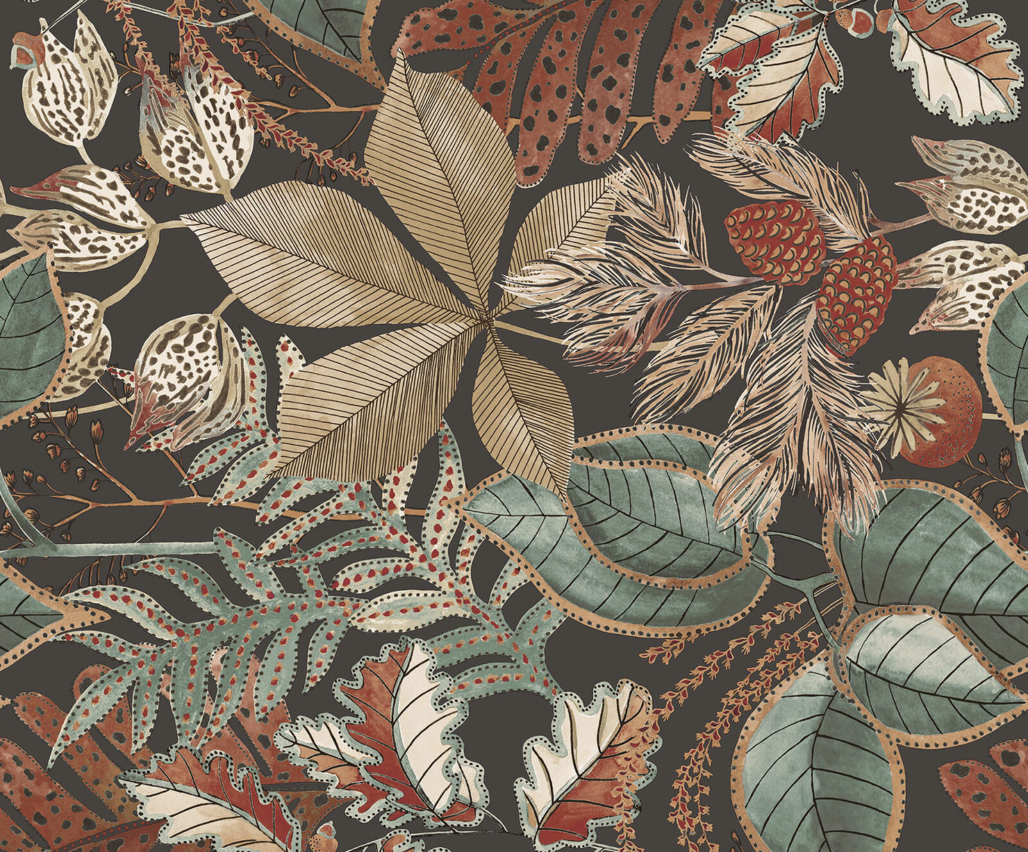 Belgravia Eden Floral Leaf Wallpaper Charcoal 3780 - Intu-DIY ...