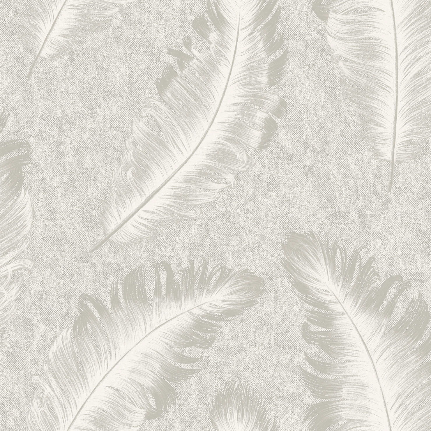 Belgravia Ciara Feather Heavyweight Textured Vinyl Wallpaper Silver