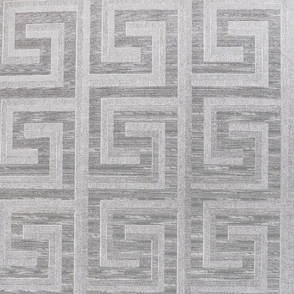 Arthouse Geometric Greek Key Foil Silver Textured Washable Wallpaper   298102 Greek Key Grey 